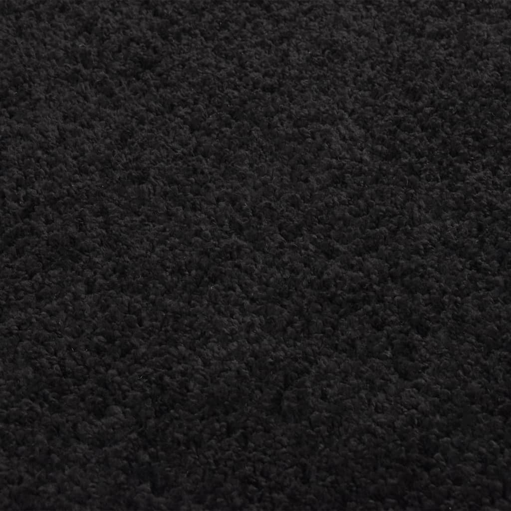 Vloerkleed shaggy hoogpolig 140x200 cm zwart