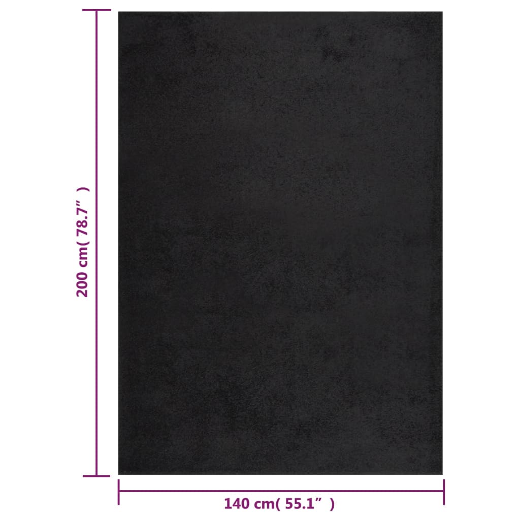 Vloerkleed shaggy hoogpolig 140x200 cm zwart
