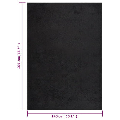 Vloerkleed shaggy hoogpolig 140x200 cm zwart