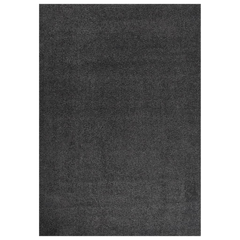 Vloerkleed shaggy hoogpolig 140x200 cm antracietkleurig