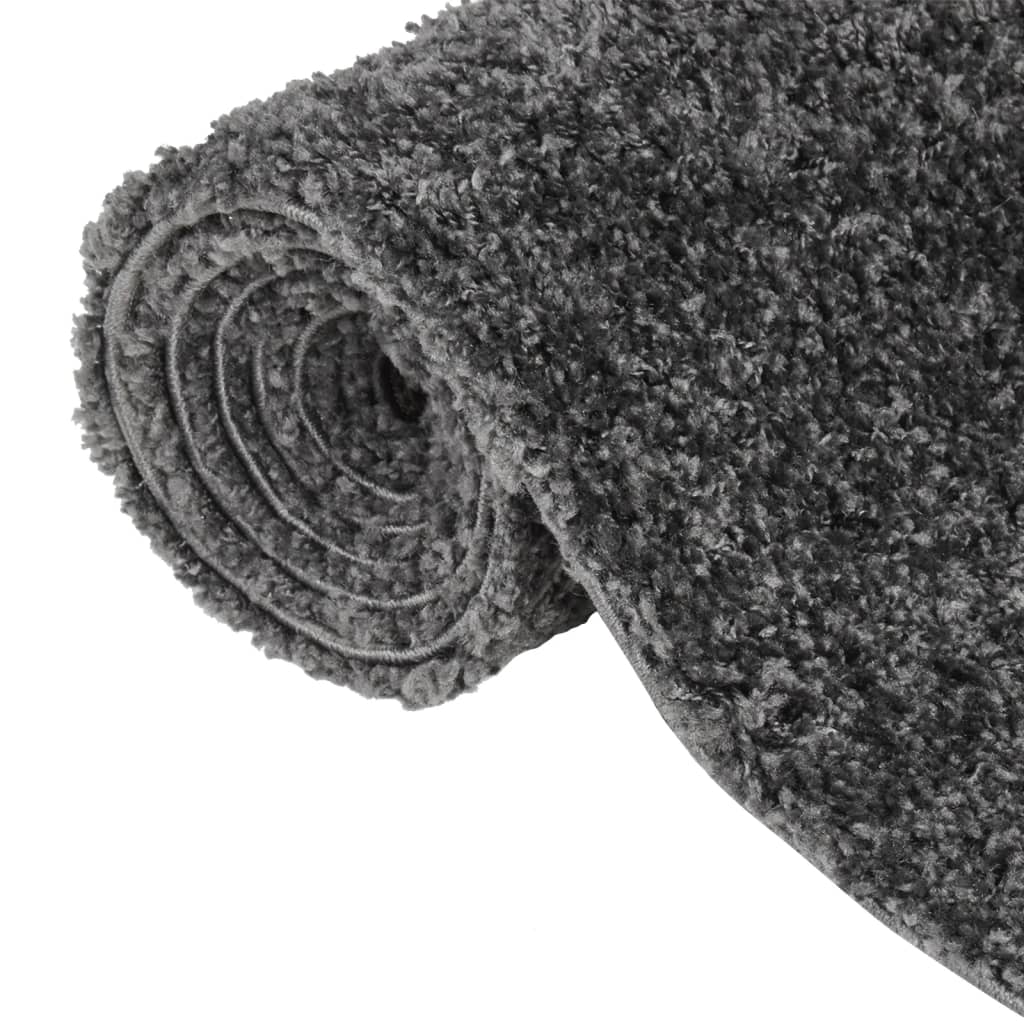 Vloerkleed shaggy hoogpolig 140x200 cm antracietkleurig