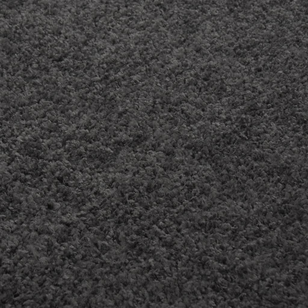 Vloerkleed shaggy hoogpolig 140x200 cm antracietkleurig