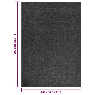 Vloerkleed shaggy hoogpolig 140x200 cm antracietkleurig