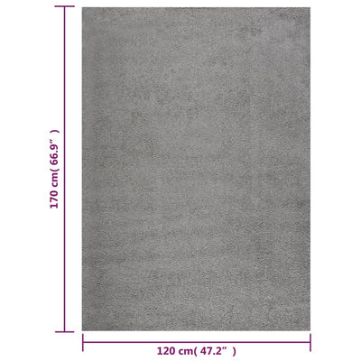 Vloerkleed shaggy hoogpolig 120x170 cm grijs
