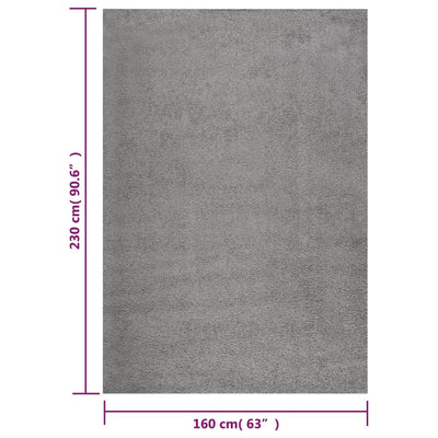 Vloerkleed shaggy hoogpolig 160x230 cm grijs