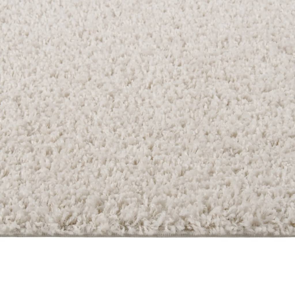 Vloerkleed shaggy hoogpolig 120x170 cm crèmekleurig