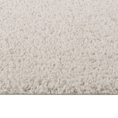 Vloerkleed shaggy hoogpolig 120x170 cm crèmekleurig