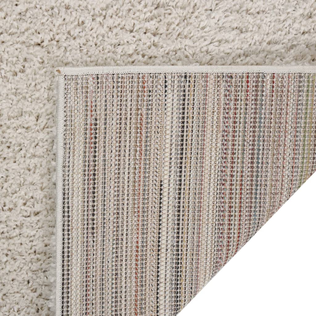 Vloerkleed shaggy hoogpolig 120x170 cm crèmekleurig