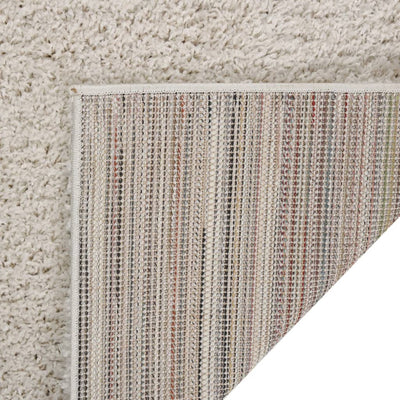 Vloerkleed shaggy hoogpolig 120x170 cm crèmekleurig