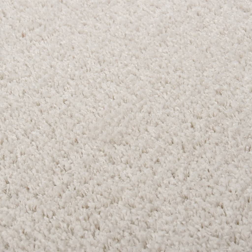 Vloerkleed shaggy hoogpolig 120x170 cm crèmekleurig