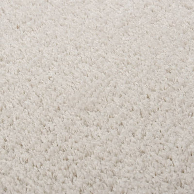 Vloerkleed shaggy hoogpolig 120x170 cm crèmekleurig