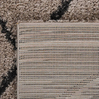 Vloerkleed shaggy hoogpolig 140x200 cm beige en antracietkleur