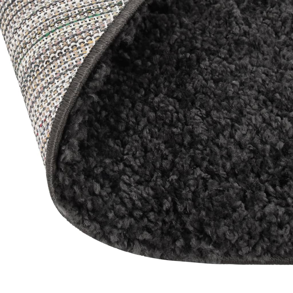 Vloerkleed shaggy hoogpolig φ120 cm crème- en antracietkleur