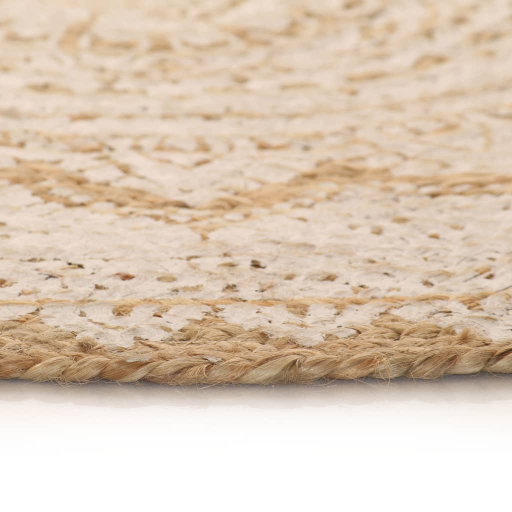 Vloerkleed met print rond 240 cm gevlochten jute