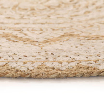 Vloerkleed met print rond 240 cm gevlochten jute