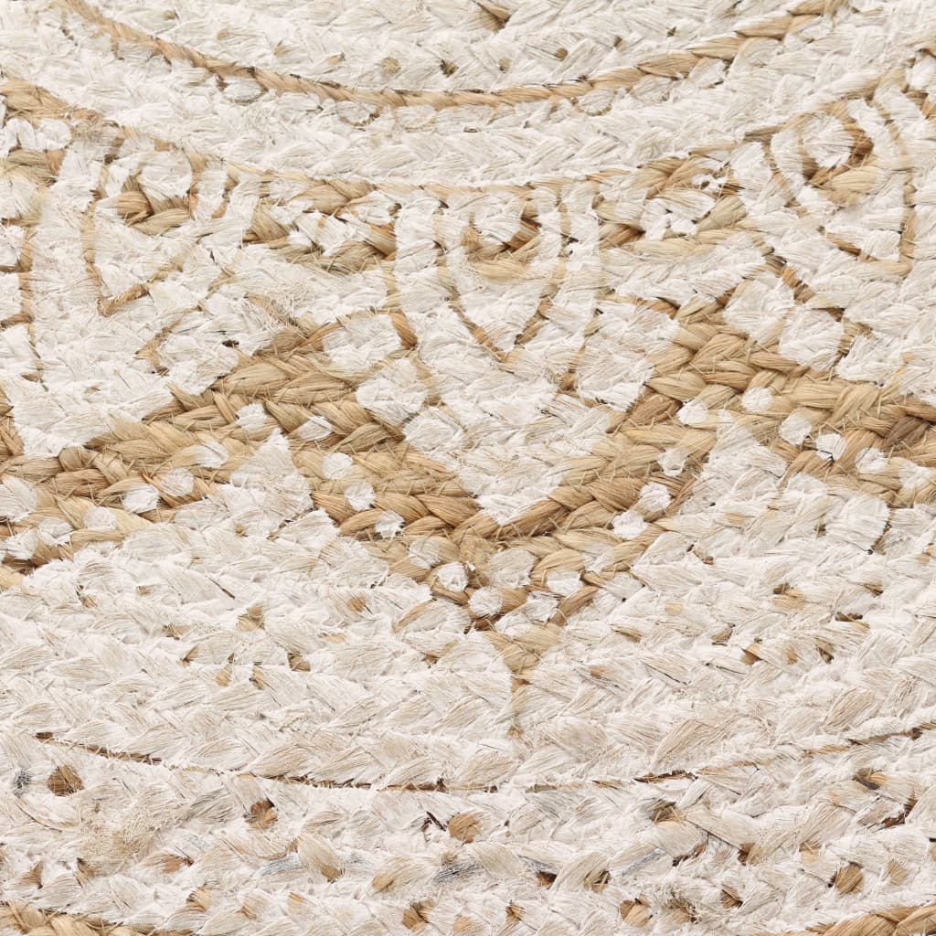 Vloerkleed met print rond 240 cm gevlochten jute