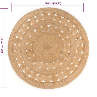 Tapijt met ontwerp rond 180 cm gevlochten jute