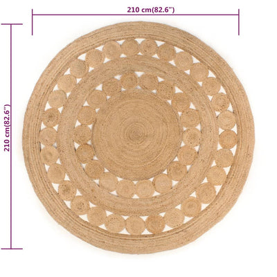 Tapijt met ontwerp rond 210 cm gevlochten jute