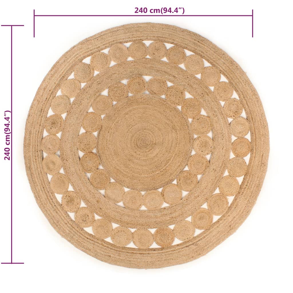 Tapijt met ontwerp rond 240 cm gevlochten jute