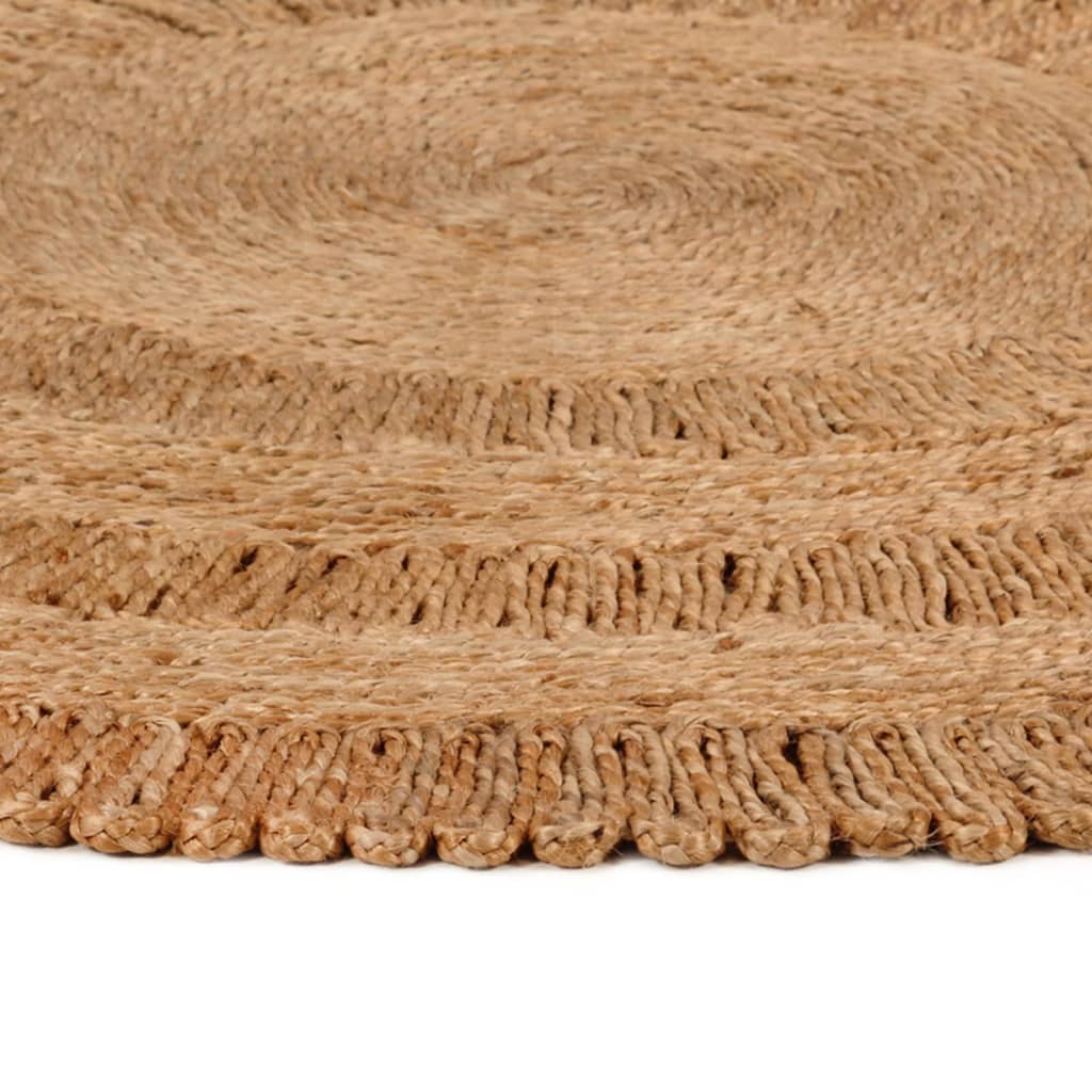 Tapijt rond 90 cm gevlochten jute