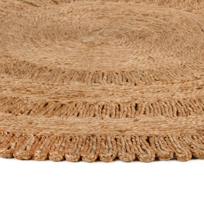 Tapijt rond 120 cm gevlochten jute