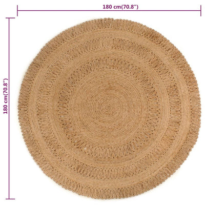 Tapijt rond 180 cm gevlochten jute