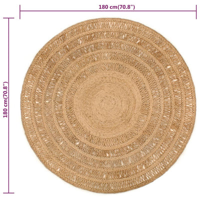Tapijt rond 180 cm gevlochten jute