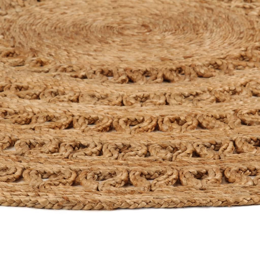 Tapijt rond 90 cm gevlochten jute