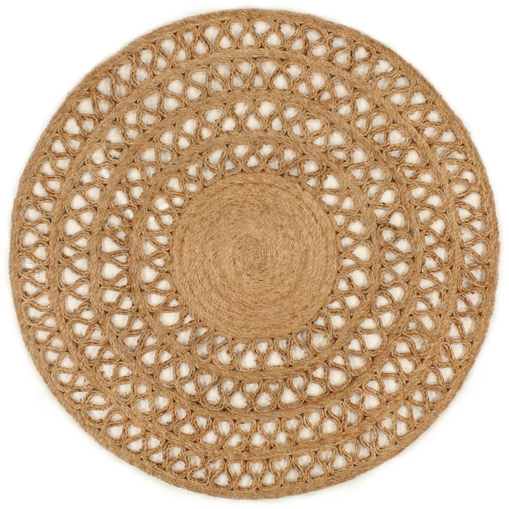 Tapijt rond 120 cm gevlochten jute