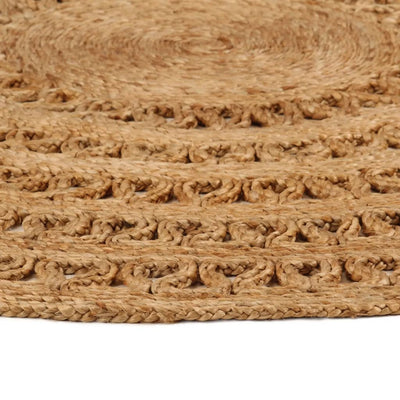 Tapijt rond 120 cm gevlochten jute