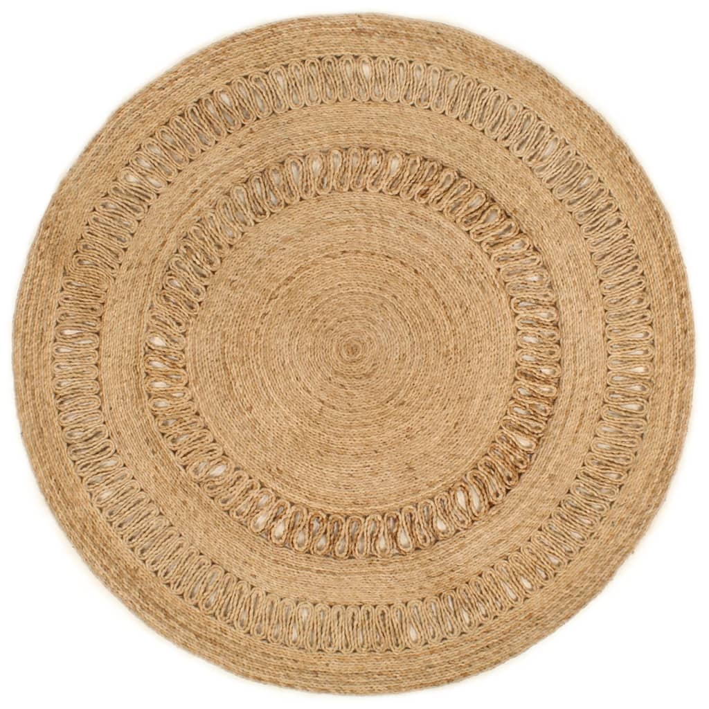 Tapijt rond 150 cm gevlochten jute