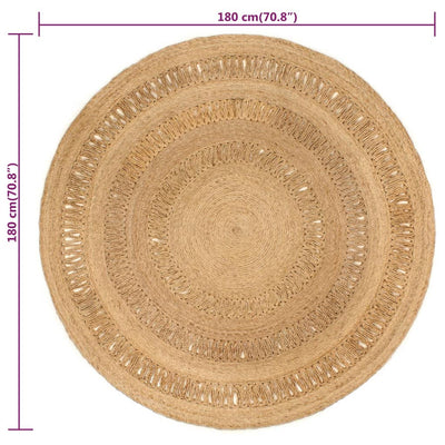 Tapijt rond 180 cm gevlochten jute