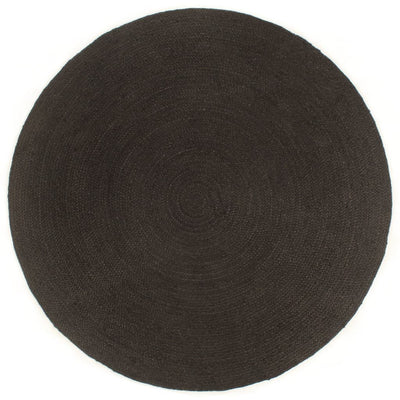 Vloerkleed omkeerbaar rond 150 cm antraciet en naturel