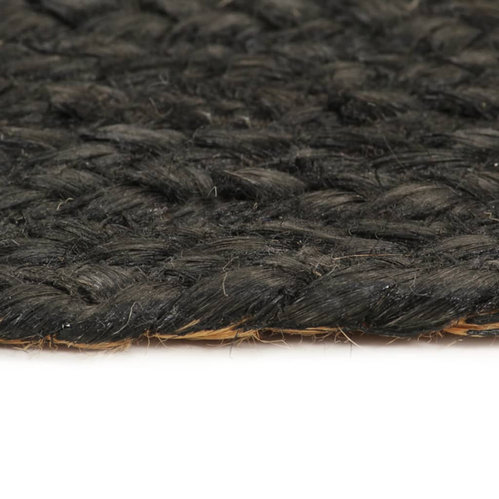 Vloerkleed omkeerbaar rond 150 cm antraciet en naturel