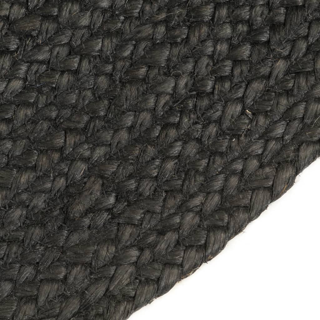 Vloerkleed omkeerbaar rond 150 cm antraciet en naturel