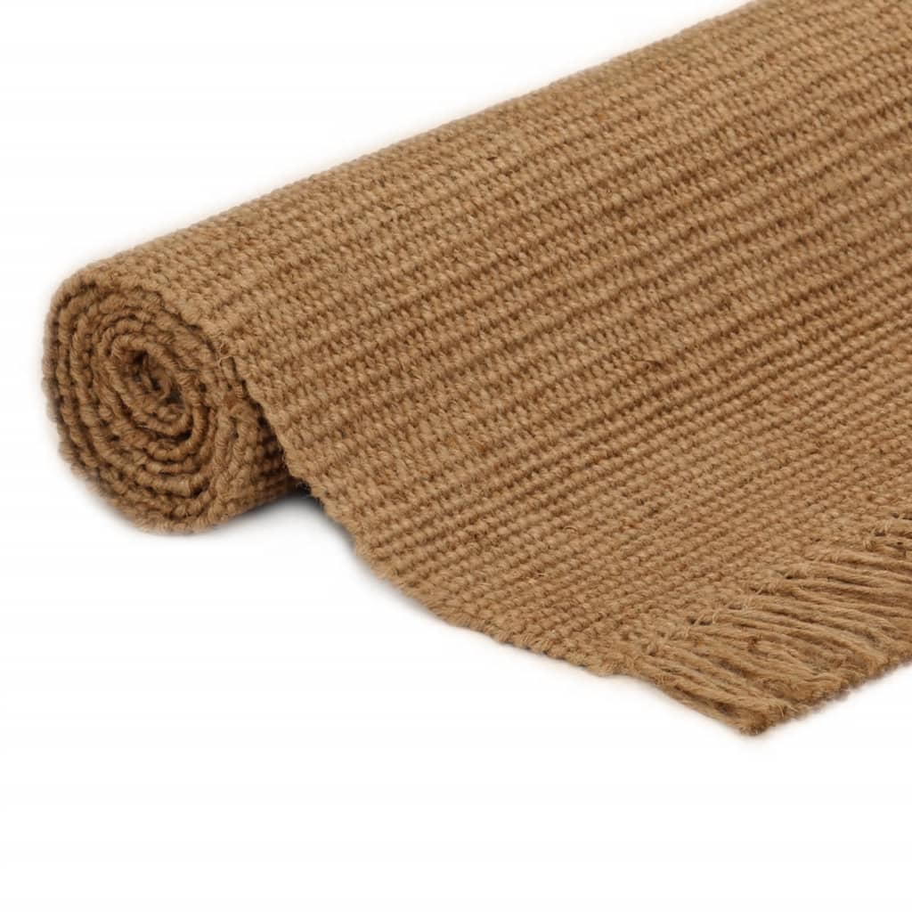 Vloerkleed met kwastjes 160x230 cm jute