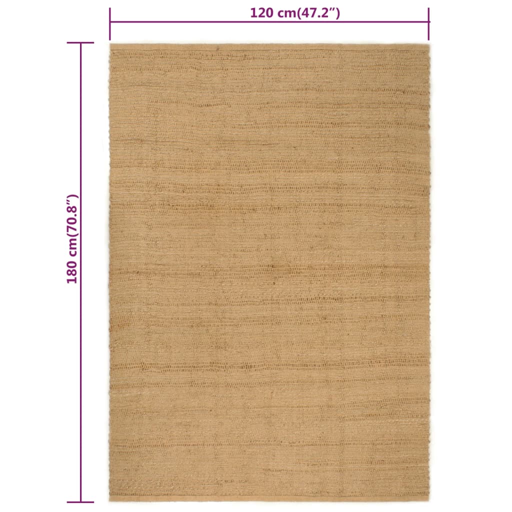 Vloerkleed rechthoekig 120x180 cm jute naturel