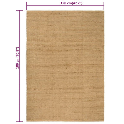 Vloerkleed rechthoekig 120x180 cm jute naturel