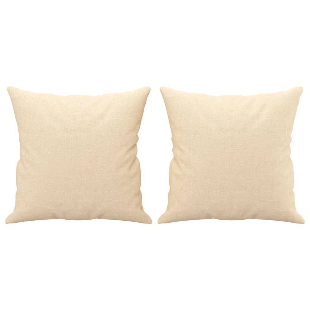 Sierkussens 2 st 40x40 cm stof crèmekleurig