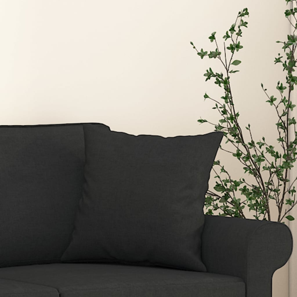 Sierkussens 2 st 40x40 cm stof zwart