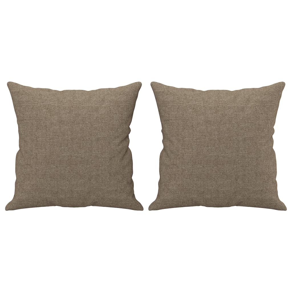 Sierkussens 2 st 40x40 cm stof taupe