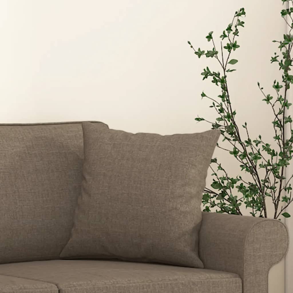 Sierkussens 2 st 40x40 cm stof taupe