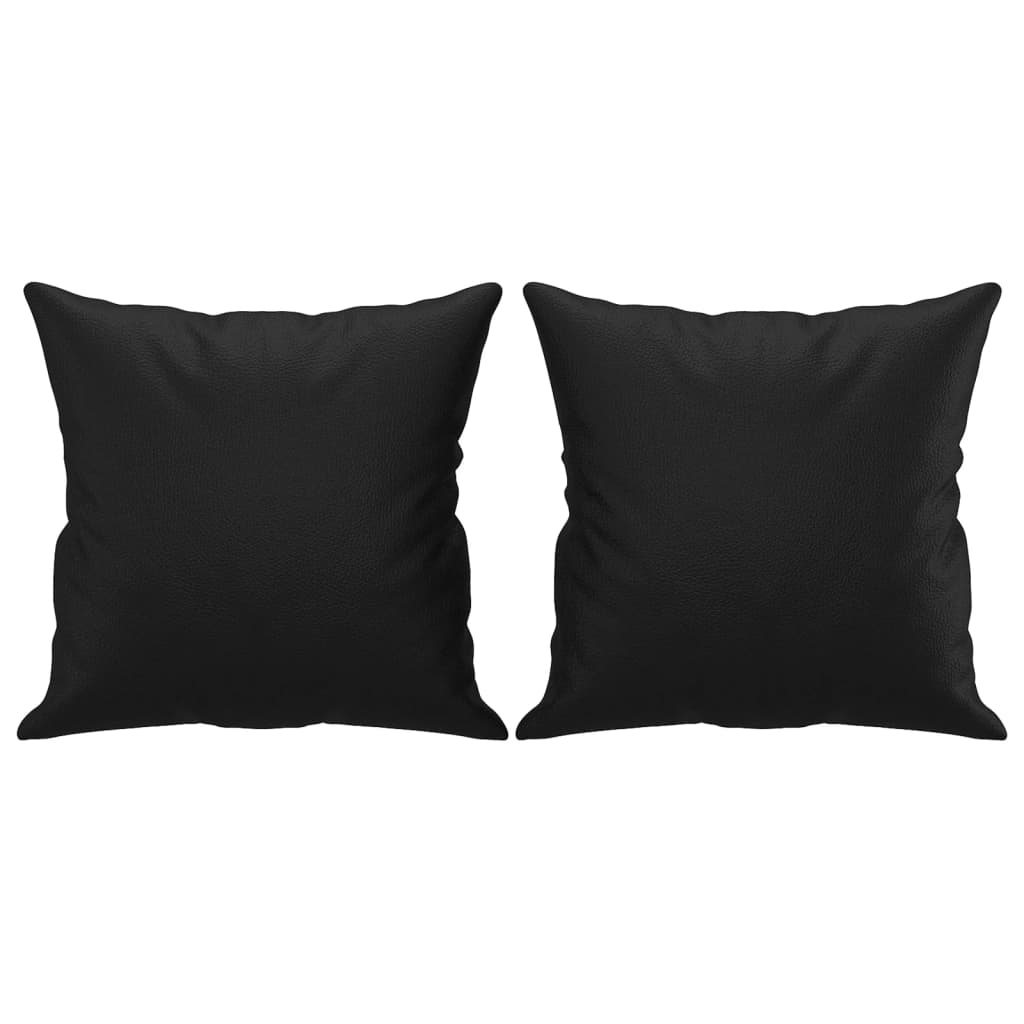Sierkussens 2 st 40x40 cm kunstleer zwart