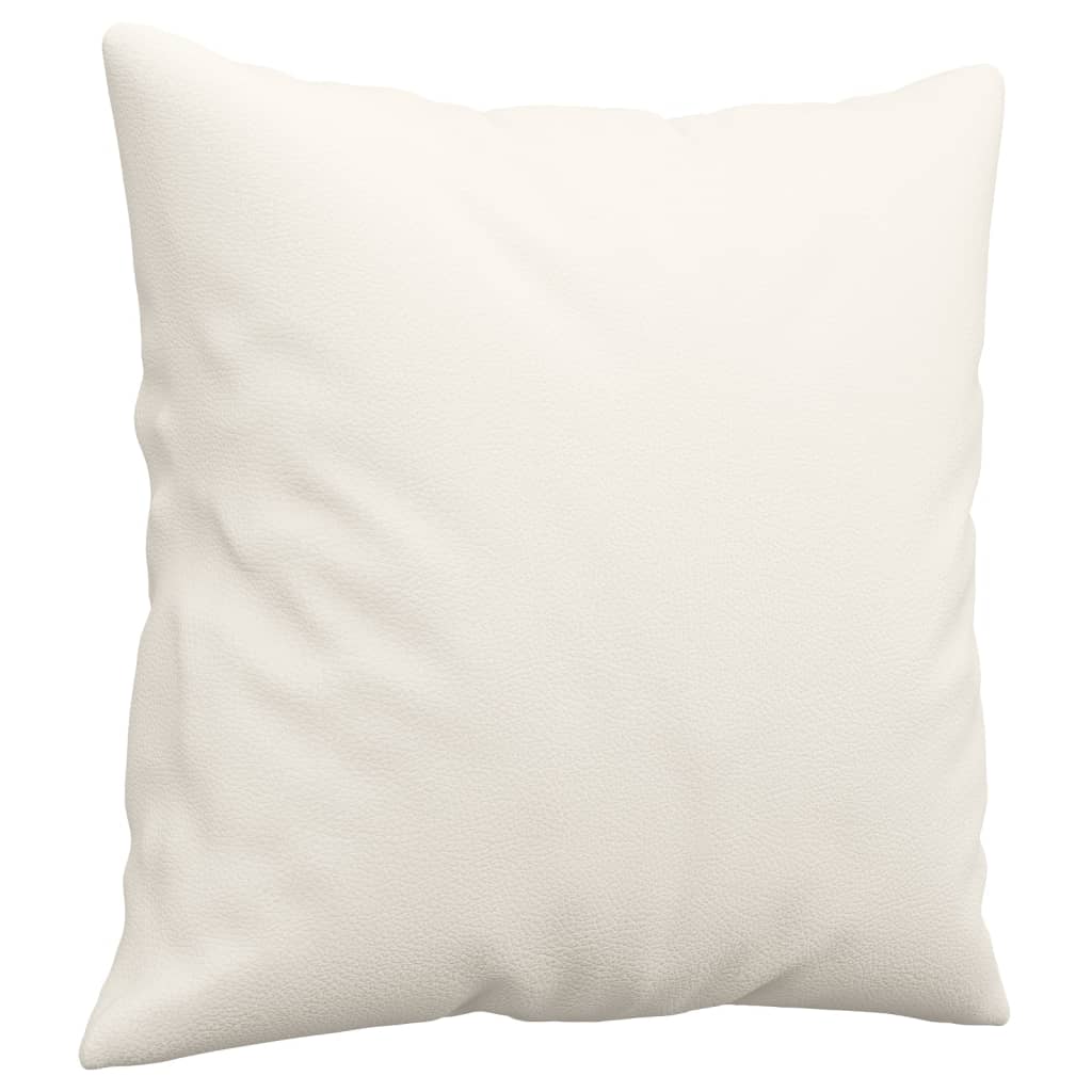 Sierkussens 2 st 40x40 cm kunstleer crèmekleurig