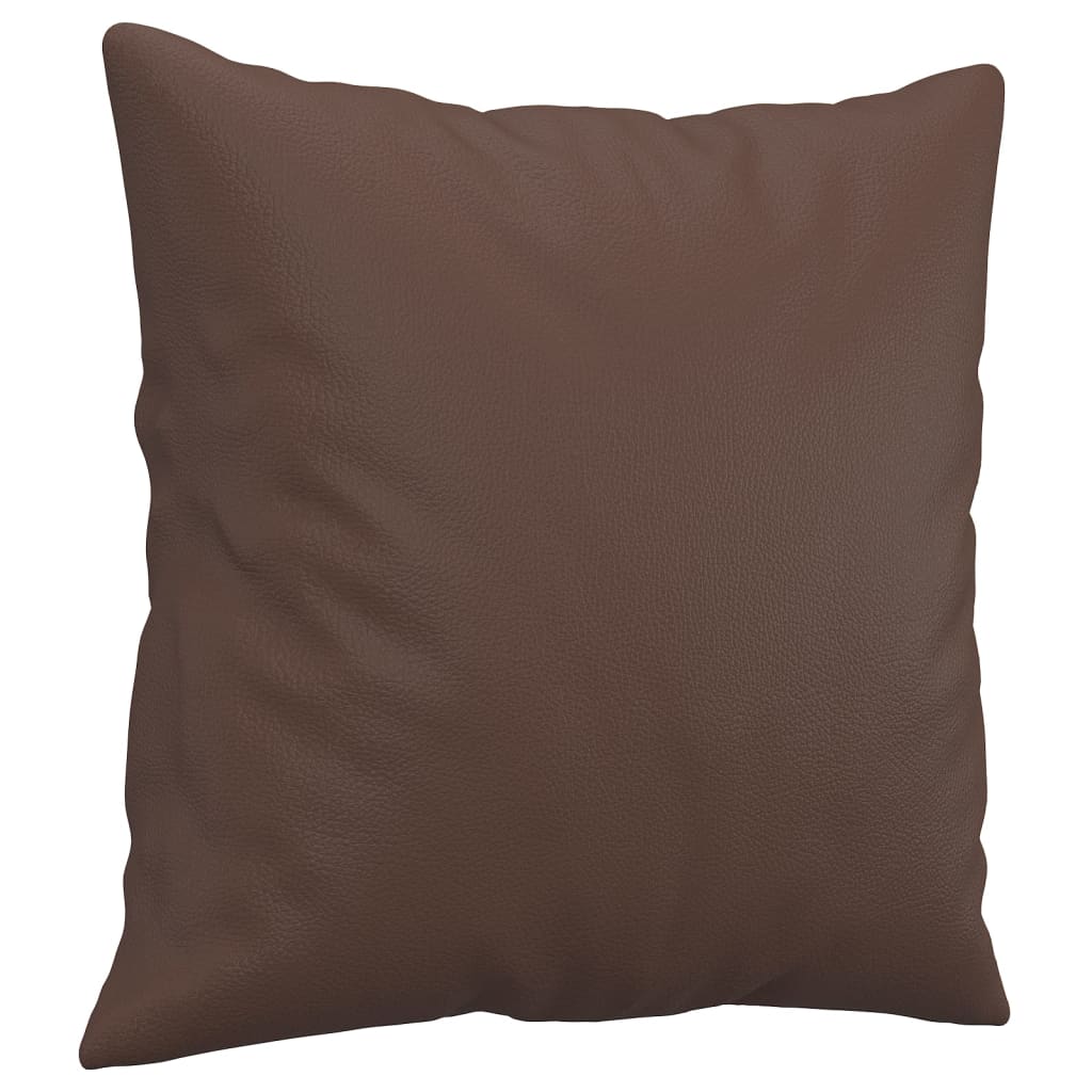 Sierkussens 2 st 40x40 cm kunstleer bruin