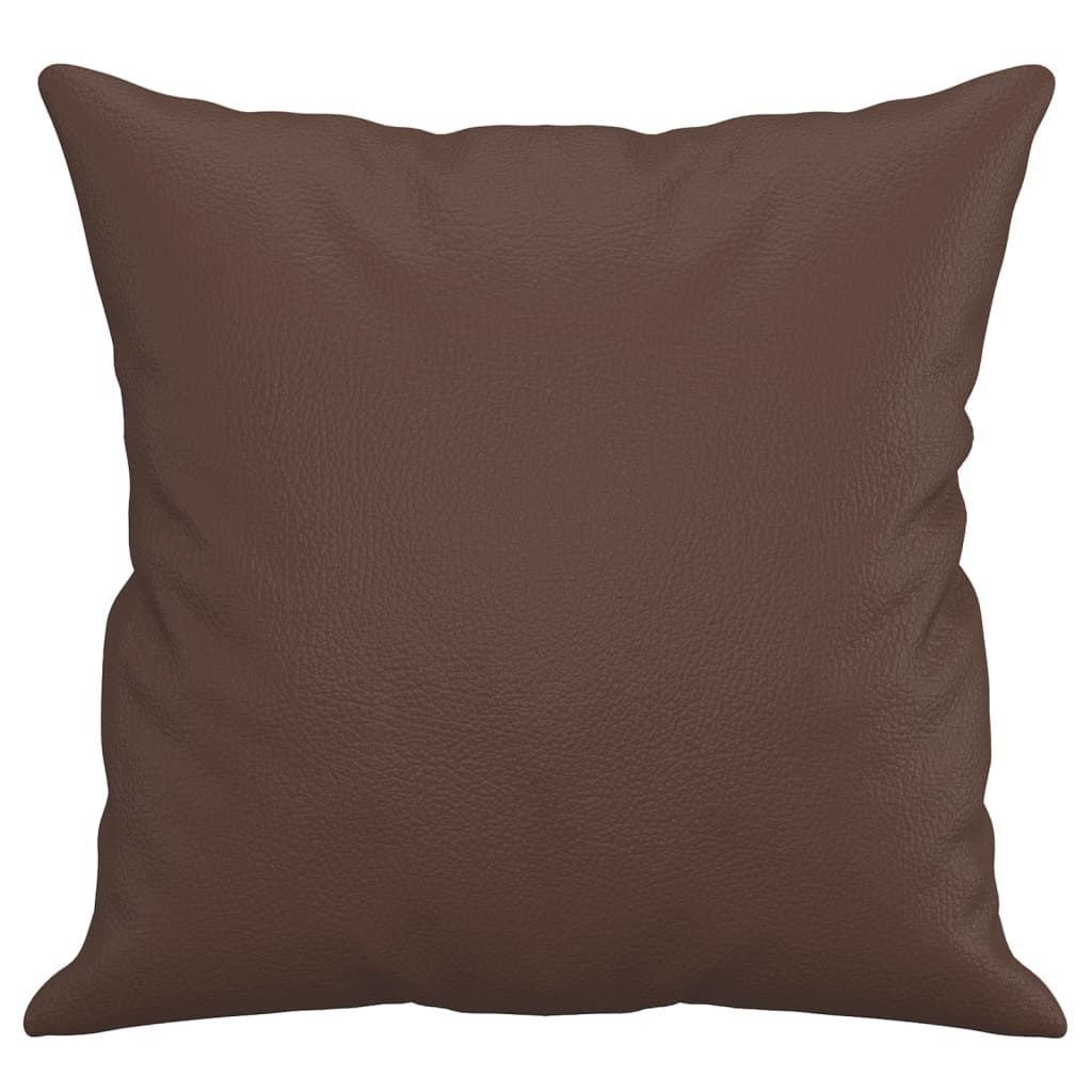 Sierkussens 2 st 40x40 cm kunstleer bruin