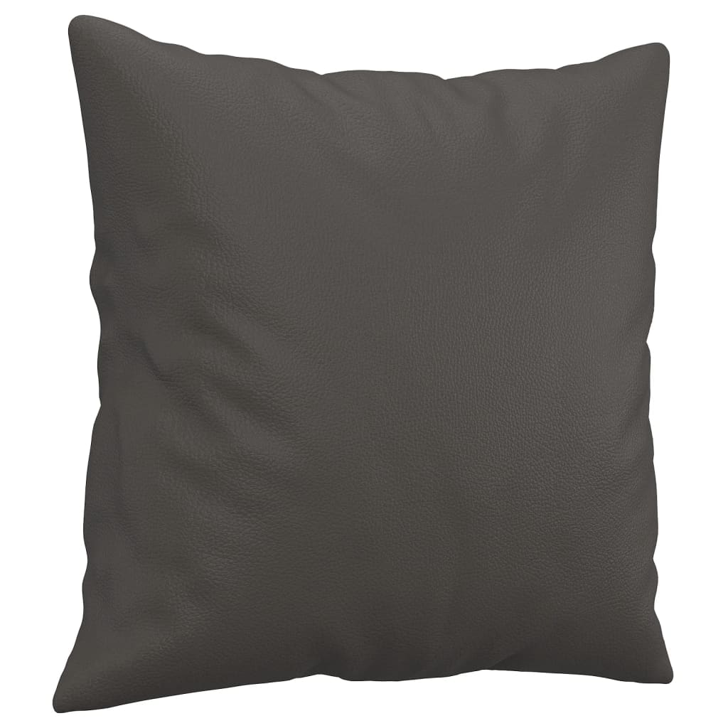 Sierkussens 2 st 40x40 cm kunstleer grijs