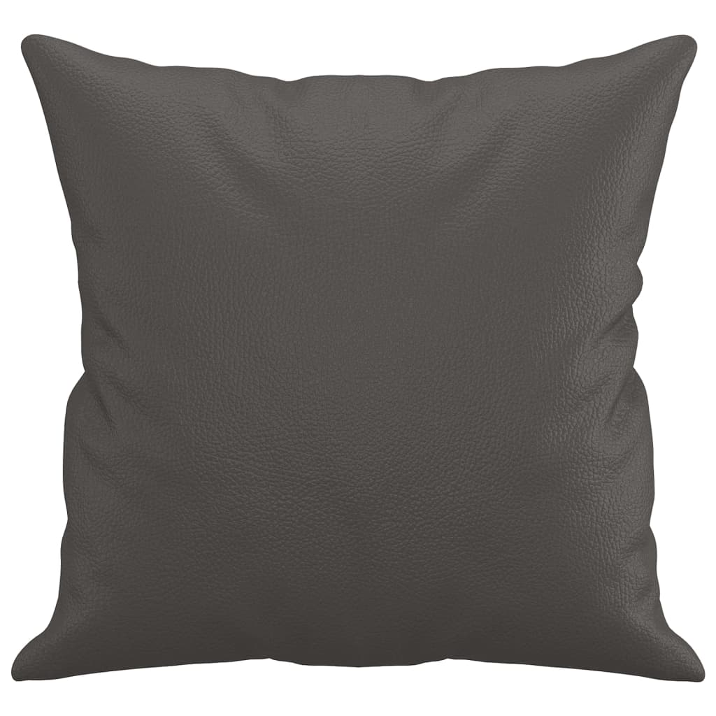 Sierkussens 2 st 40x40 cm kunstleer grijs
