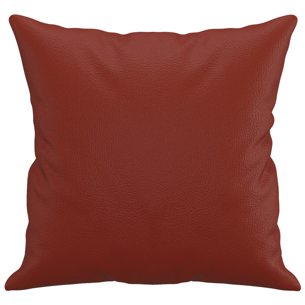 Sierkussens 2 st 40x40 cm kunstleer wijnrood