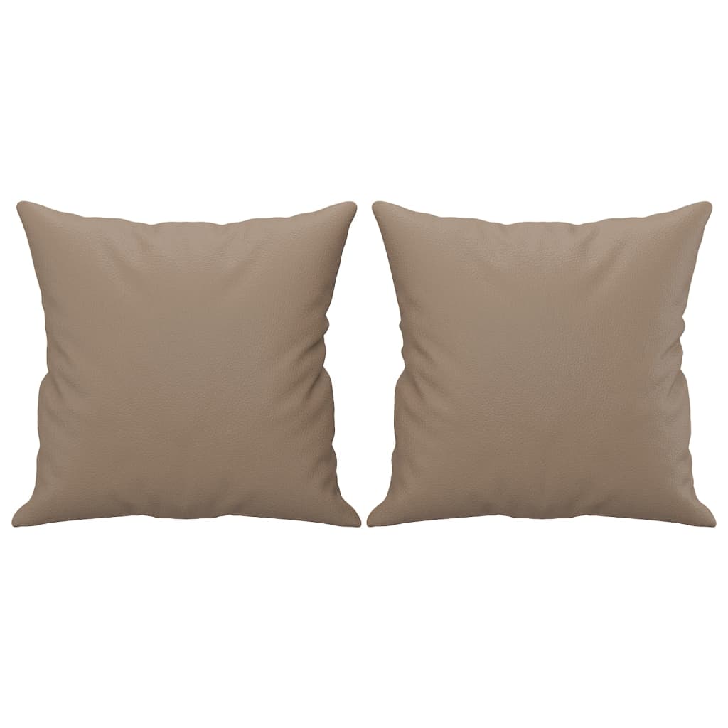Sierkussens 2 st 40x40 cm kunstleer cappuccino